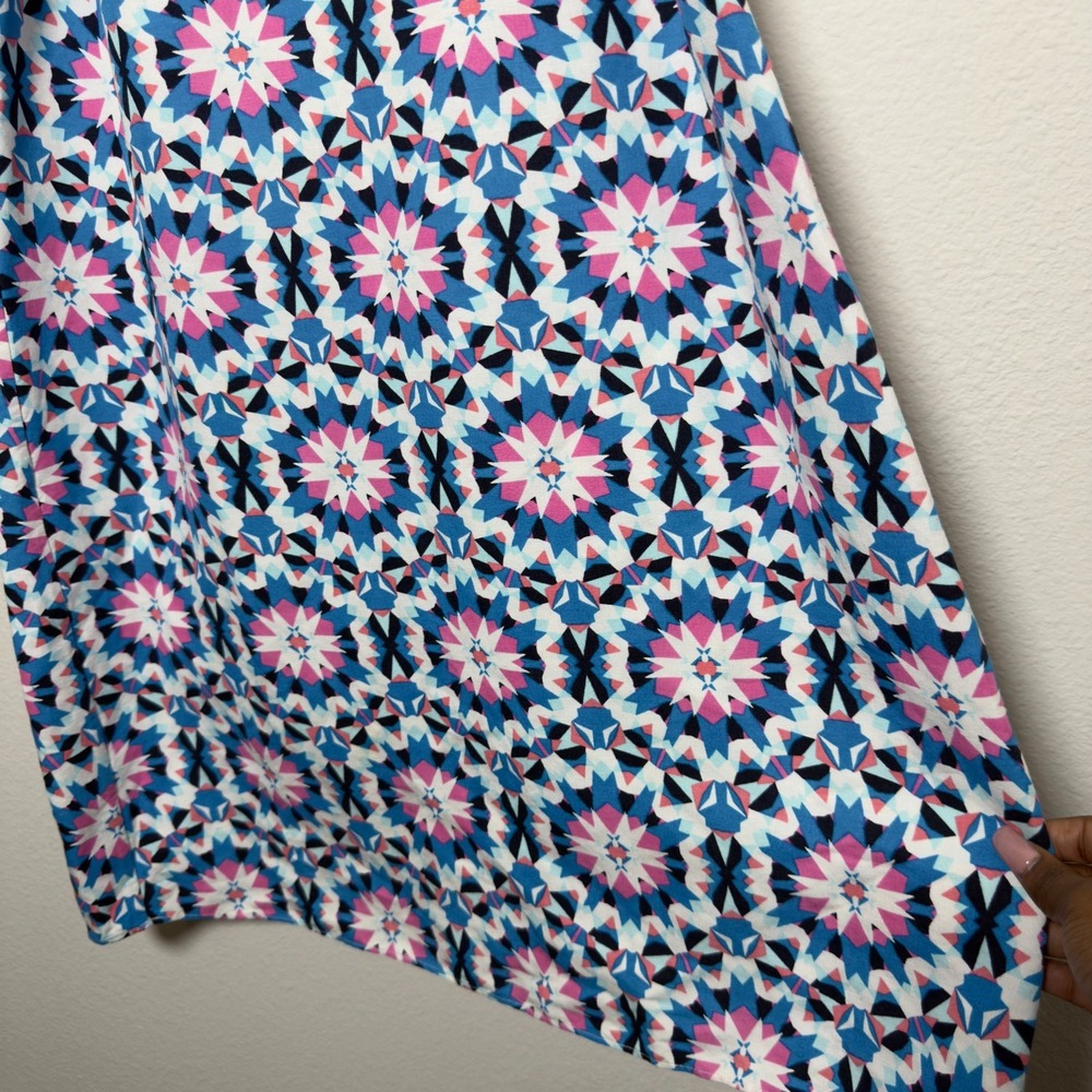 Crown and Ivy Women Linen Shift Dress 14 Geometric Preppy Resort Vacation - Picture 5 of 9